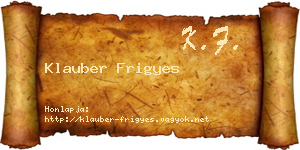 Klauber Frigyes névjegykártya